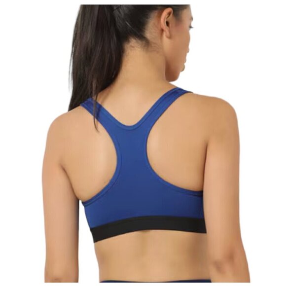NIKE Pro Racerback Sports Bra with Brand Logo, Royal Blue, Small - Picture 2 of 13